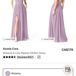Azazie Backless Lavender A-Line Dress